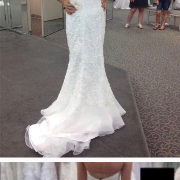 Wedding dress David’s bridal size 8 never worn. - Picture 3 of 3